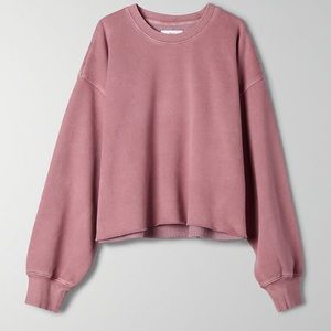 TNA Cozy Fleece Cropped BF Sweatshirt MAUVE 3